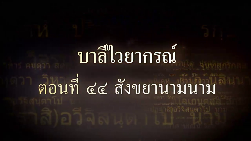 บาลีไวยากรณ์ ตอนที่ ๔๔ สังขยานามนาม