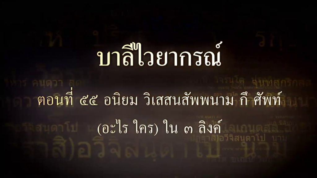 บาลีไวยากรณ์ ตอนที่ ๕๕ อนิยม วิเสสนสัพพนาม กึ ศัพท์ (อะไร ใคร) ใน ๓ ลิงค์