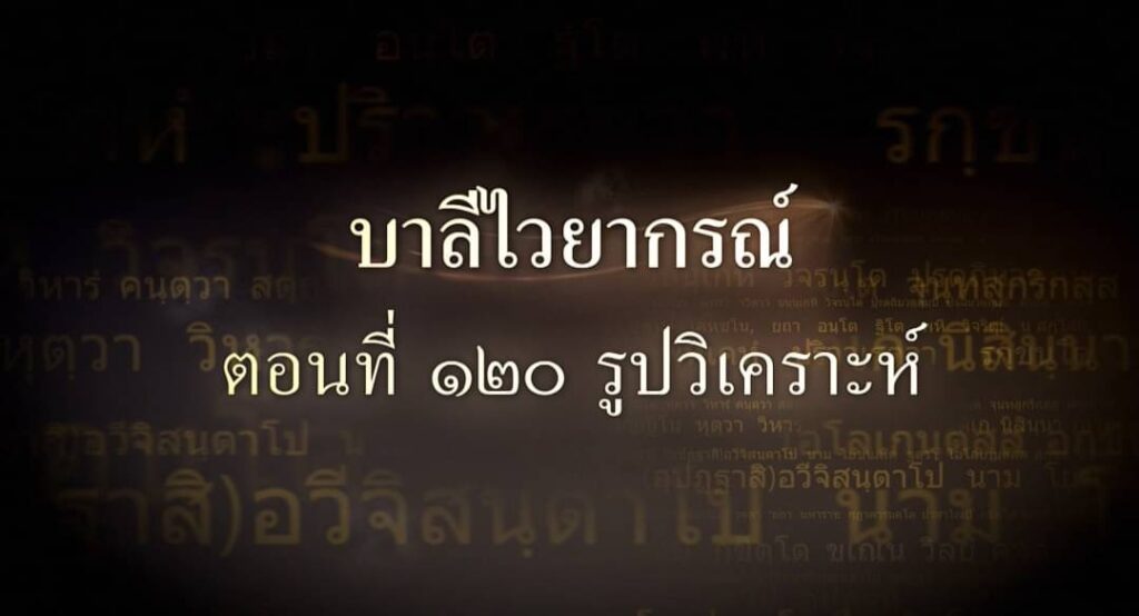 ตอนที่ ๑๒๐ รูปวิเคราะห์