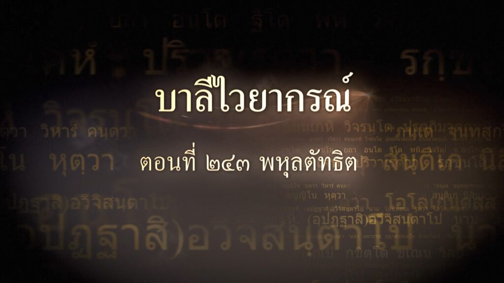 ตอนที่ ๒๔๓ พหุลตัทธิต